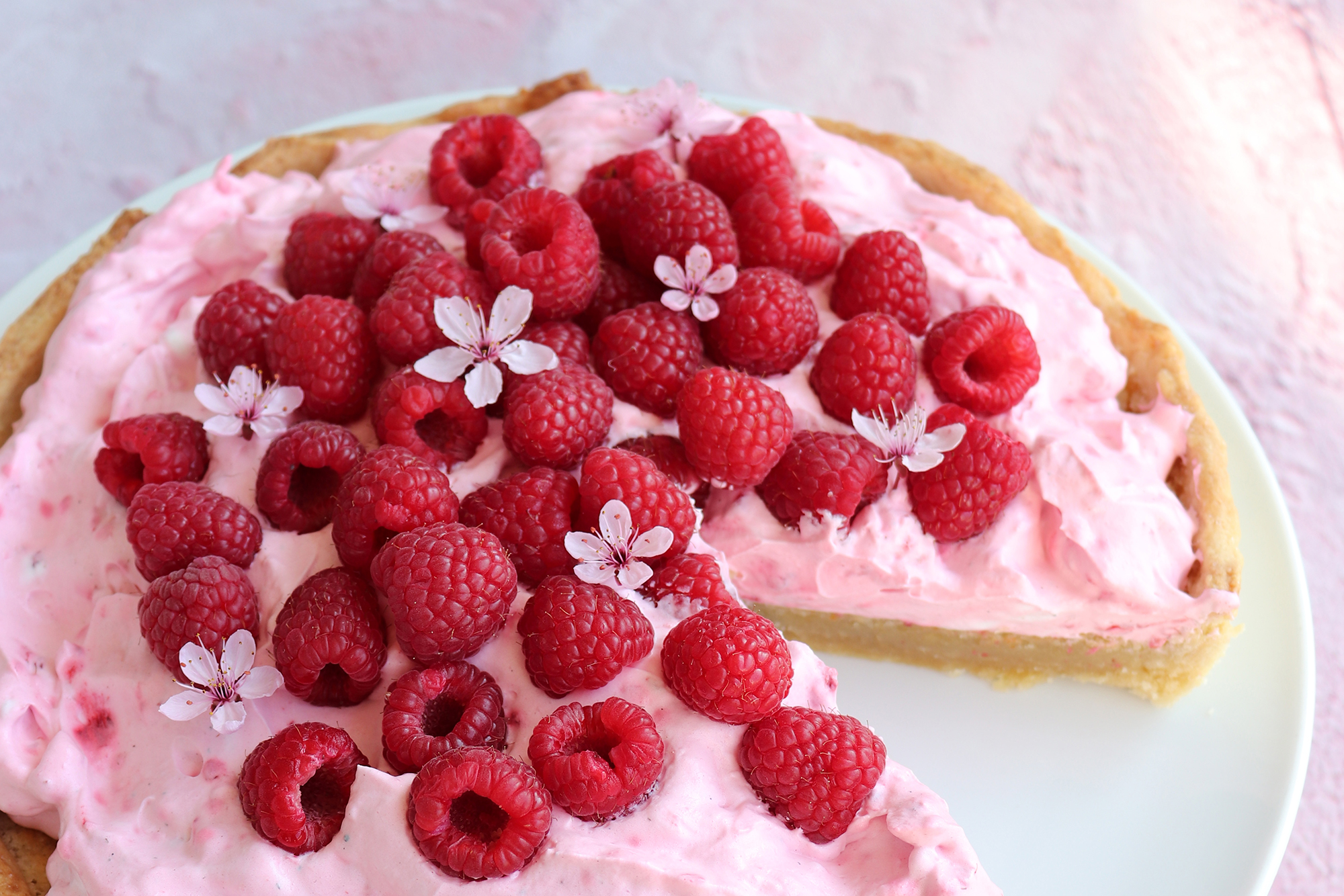 Mazarintærte med hindbærskum 1